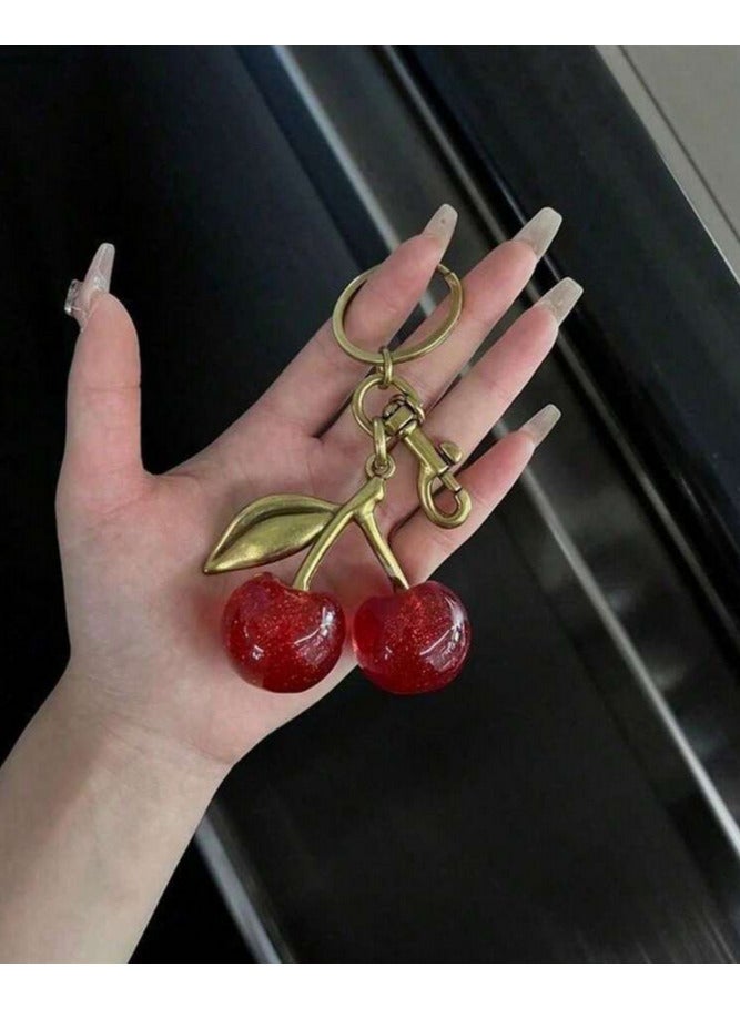 An elegant, fruity cherry-shaped medallion with a sophisticated and distinctive design — perfect for everyday decoration and a modern touch to travel and outdoor accessories! - Image 3